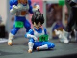 Vegeta figurines displayed on a table.