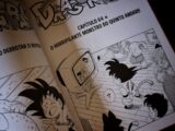 Dragon ball manga pages with characters watching television