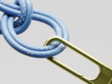 Blue rope secured with a golden carabiner clip