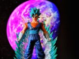 Anime character with blue hair and glowing aura