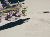 purple flowers on paper
